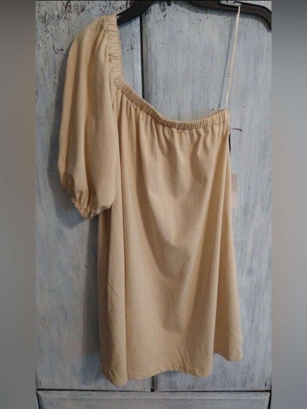Things between Puff sleeve beige Nwt one sleeve medium dress Boho Cottage Core